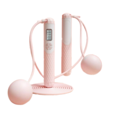 身體跳繩無繩智能跳繩室內用無繩無線跳繩 2in1, 粉色