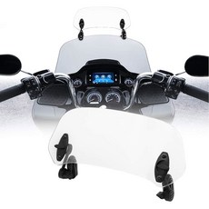 오토바이 윈드스크린 롱스크린 시인성좋은 바람막이 모토파티 모터사이클 윈드실드 익스텐션 - 혼다 스즈키 가와사키 야마하 에이프릴리아 투명 용 범용 조절 클립 온 익스텐더, Transparent, Transparent, Transparent