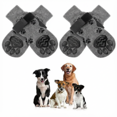 융풍 반려동물 양말 강아지 양말 강아지 미끄럼방지 양말 강아지 보온 양말, 1개, 그레이 4개입