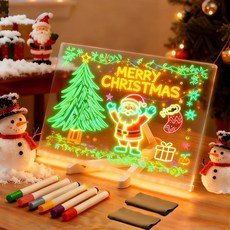 Generic 색상이 있는 LED 노트 보드 조명 아크릴 메시지 조명이 드라이 지우개 성인용 드로잉 홈 오피스 및 학교용(30 x 20.1cm(11.8 7.9인치)) 1980, 11.8*7.9in