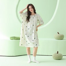棉甜美波點女士夏季短袖睡衣套裝