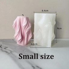 불규칙 웨이브 기둥 실리콘 캔들 몰드 실크 모양 석고 비누 제작 홈 데코, 색상: 1. S mold color Random