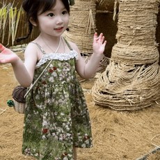 Arbea 女童碎花吊帶洋裝