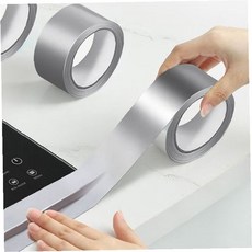 넓은 폭 금속 표면 보강 방수 밀봉 내열 접착 은색 광택 테이프 주방 욕실 배관, 1개