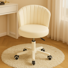 SeekFun 높이조절 화장대 의자 회전 바퀴형 등받이 의자 침실 화장대 전용, 1개, White/화이트