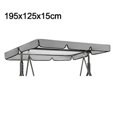 야외 스윙 의자 캐노피 안뜰 방수 방진 햇빛가리개 지붕 커버, Gray 195x125x15cm