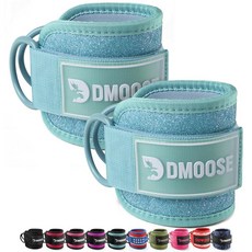 DMoose FIT 핏ness 케이블 기계용 발목 스트랩 - 프리미엄 패딩이 있는 프리 사이즈 여성 및 남성용 글루트 킥백 스트랩 헬스장용 부착물 부티 운동용 (글리터 퍼, Blue Glitter - Single