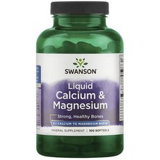 Swanson 斯旺森 Liquid鈣鎂軟膠囊, 100顆, 1罐