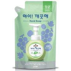 아이깨끗해 항균 폼 핸드솝 리필형 청포도, 450ml, 4개