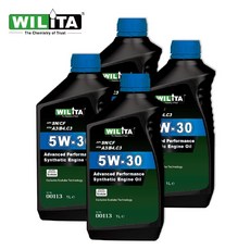 威力特WILITA 5W30高性能全合成機油四入組(汽油車/柴油車適用) 引擎保護 節省油耗, 1個