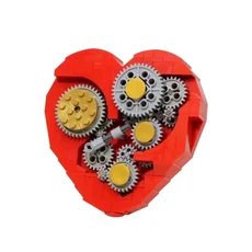 Gobricks MOC 시계 하트 벽돌 컨베이어 빌딩 블록 발렌타인 데이 깜짝 선물을위한 교육 장난감
