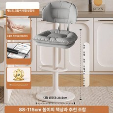 의자 가정용 스툴 네일샵 메이크업 북유럽 양가죽 럭셔리, 장시간 앉기 + SGS 방폭 가스 리프트 + 200kg, 키 큰 그레이