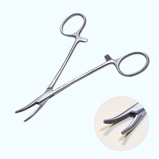 의료용 모스키토 포셉 12.5cm 곡 겸자 가위 의료 간호사 외과 병원, 1개, 모스키토 포셉 곡 12.5cm