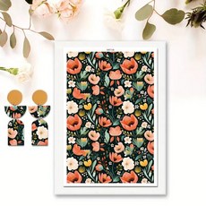 꽃대리석 패턴 폴리머 클레이 수채화 전사지 조각 인쇄 모델링 종이 세라믹 공예 도자기 만들기 도구, 10 MT734