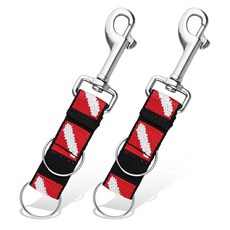 스쿠버 스플릿 링 클립 더블 링이 있는 커넥터 회전 스냅 클립 및 다이빙 플래그 웨빙 손전등 호루라기 게이지 카메라 to BCD 부착용 스테인리스 스틸 후크 2팩 1, 스쿠버 스플릿 링 클립, 더블 링이 있는 커넥터, 회전