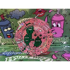 HALL OF WEED 迷幻系列 創意圖案 玻璃煙灰缸, 粉色底壞寶寶, 1個