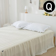 셔링 매트리스커버 밴딩 침대스커트 퀸 Q 크림you18OEl