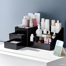 Orosy 다용도 멀티 화장품 정리대 검정색 진열대 수납함 보관함 정리함, 블랙, 1