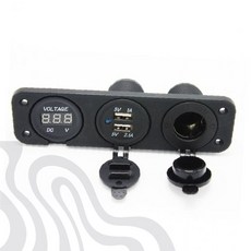 차량용 전압계 듀얼 USB 충전 시가잭 매립 패널 캠핑카 카라반 차박 전원 소켓 볼트미터 DIY 설치, 상세페이지 참조