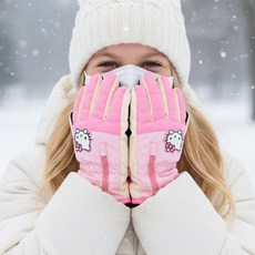 헬로키티 어린이장갑 스키 스노우보드 유아 아이 키즈 여아 초등학생 방한 생활방수 보드 눈썰매 패딩 겨울 손가락 장갑