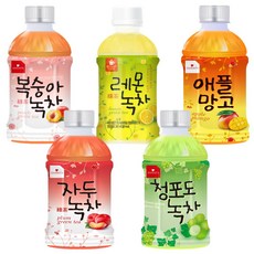 웰그린 복숭아녹차 레몬녹차 애플망고 자두녹차 청포도녹차 340ml 5종 4개씩, 20개