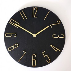 풀템 무소음 모던 베이직 벽시계 30cm, 블랙골드
