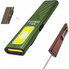 X9 Pro 초박형 평면 EDC 손전등 800LM 11모드 듀얼 스위치 100dB 사이렌 및 레드 빔 UV 라이트 마그네틱 베이스 포켓 클립 USBC 충전식 일상 휴대 실외 비, OD Green