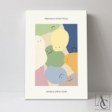 더아트컴퍼니 동물 블랙 드로잉 아트 일러스트 인테리어 포스터 그림 액자 14종(8-14), 9. 스마일1