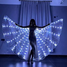 LED 화이트 오리엔탈 댄스 날개 성인용 | White Wings