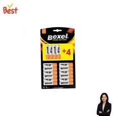 벡셀 알카라인 건전지 AA 1.5V 12 4입 고용량 배터리