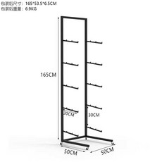 스케이트 보드 거치대 스탠드 선반 행거 디피 철제 전시 이동식, 검은색 5단 50x50x165cm, 1개
