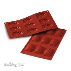 Silikomart 義大利矽膠模具，九連貝殼瑪德蓮蛋糕模，甜點慕斯烘焙模具，易脫模耐高溫, 1個