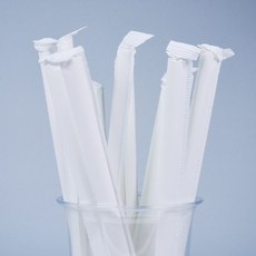 大成產業 7 x 210 獨立包裝白色紙吸管, 1個, 250入