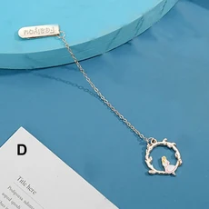 쿠쿠스토어 학교 사무품 문구 만화 캐릭터 금속 책갈피 피치 하트 펜던트 페이지 마크, 02 -SQ-10D