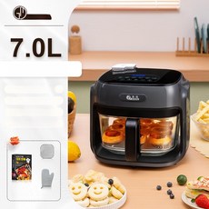 유리내솥 에어프라이어 5L 노플립 내솥 대용량 튀김기, BMW그레이 7.0l 소프트 로스트, 기본 색상