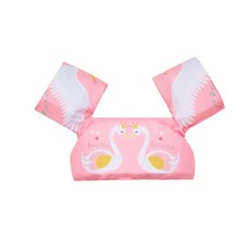 愛北鼻 免充氣手臂圈 幼兒童游泳手臂浮力圈 海邊兒童救生衣多款可選, 1個, 雙粉色白天鹅