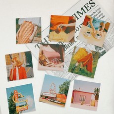 컬리 미국 복고 정사각 엽서 SET 9P ehd+440mz