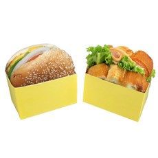 포담팩 도넛홀더 토스트 샌드위치 버거 종이트레이 노랑, 200개