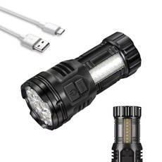 67g 초경량 미니 손전등 LED 충전식 후레쉬 자석 랜턴 오래가는 조명 산책, 1개, 블랙