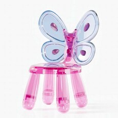 아크릴 나비 의자 화장대 디자인 등받이 포인트 소품, 레이크 그린, 1개
