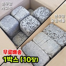 1박스 10개 100x100x100T 현무암 사고석 - 화산석 사구석 굴림석 사괴석 큐브 블럭 경계석 대용 정원석 정원돌 디딤석 디딤돌 화단 정원 꾸미기, 1개, 2.5kg
