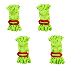 캐노피 천막 4Pcs 야외 가이 라인 텐트 코드 방수 대 한 알루미늄 Guylines 조정자 텐셔너 주머니와 반사 캠핑 로프