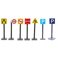 도시 교통 신호등 표지판 가로등 빌딩 블록 벽돌 주차 휘슬 표시기 없음 미니 건설 장난감, 01 7pcs, 01 China Mainland