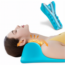 목마사지기 거북목 등 어깨 지압기 스트레칭 견인기, 1개, 블루