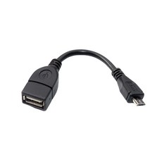 Micro USB 轉USB OTG轉接線 10cm Micro USB數據傳輸線 手機平板OTG連接, 黑色