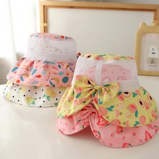 준캡 유아 아동 어린이 과일메쉬뒷리본 벙거지 모자 봄 여름 가을 자외선차단 귀여운모자