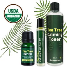 티트리 스팟케어 3종 SET (유기농 티트리 오일 100 +티트리 카밍 스팟 롤 온+티트리 카밍 토너), 티트리오일+티트리롤온+티트리토너, 1세트