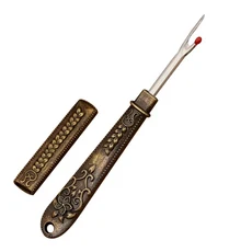 호환 1Pc 빈티지 바느질 솔기 리퍼 키트 금속 손잡이 스레드 커터 Unpicker 바느질 스레드 제거 DIY 공예, 01 Bronze