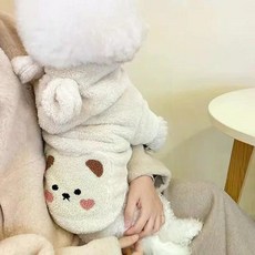 투니스 강아지 고양이 겸용 곰돌이 포인트 후드티, -, 1개