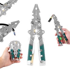 18 in 1 와이어 스트리핑 펜치 전압 테스터가 있는 접이식 스타일러스 스크루 드라이버 스트리퍼 다기능 알람 및 플래시 전기 도구 케이블 절단 당김 303533, 18 in 1 와이어 스트리핑 펜치, 전압 테스터가 있